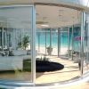 curved glass doors
