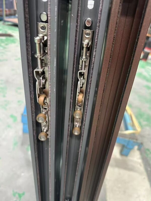 bespoke curved sliding doors Stainless steel roller carriages with height adjustment