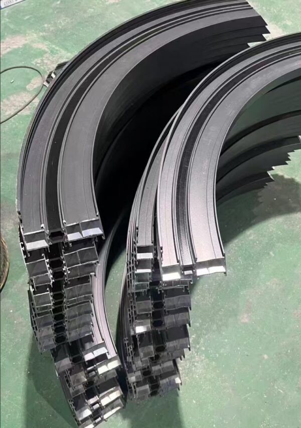 bespoke curved sliding doors Aluminium profiles bent to the opening radius