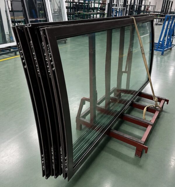 bespoke curved sliding doors Curved sliding door leaves, glazed and assembled