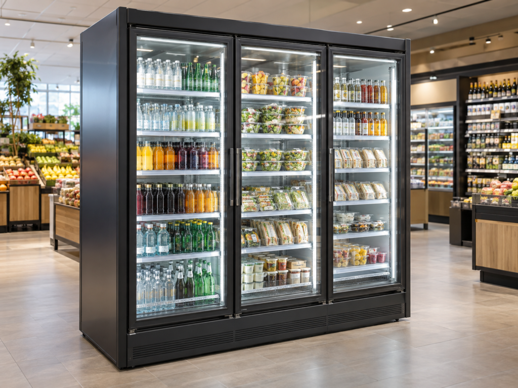 Vacuum Glass for Freezer & Cold Room Doors Commercial refrigerated display cabinet with clear glass doors