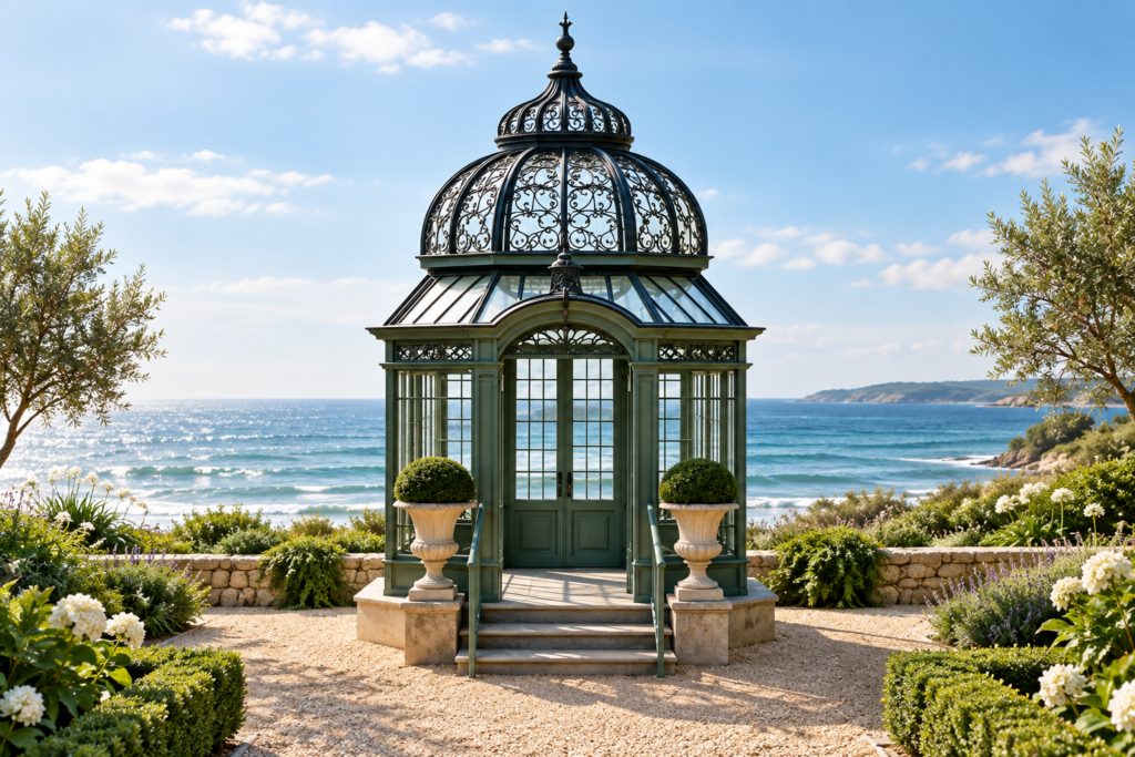 Coastal domed glass pavilion - design illustration