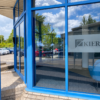 Completed entrance glazing at the Kier office in Cardiff