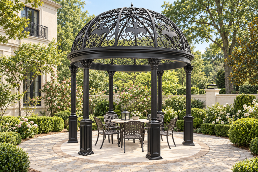 Decorative Garden Pavilions open ironwork pavilion