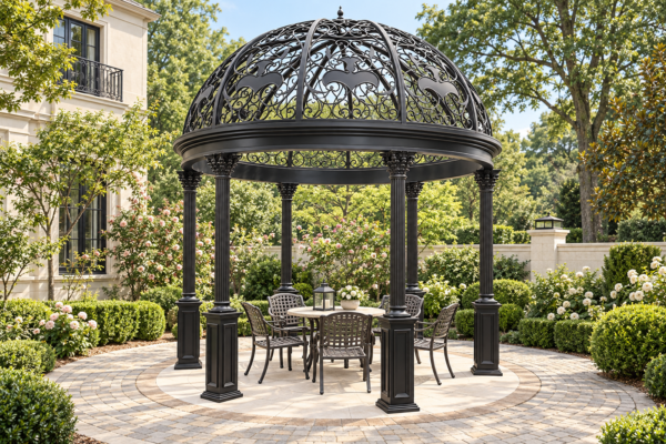 open ironwork pavilion