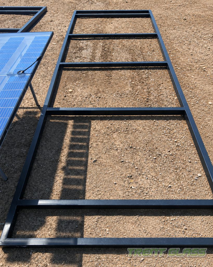 Bespoke steel frame for the Derbyshire greenhouse roof
