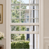 White painted timber sash window for a period home