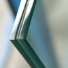 Close-up of the vacuum glass edge and narrow gap