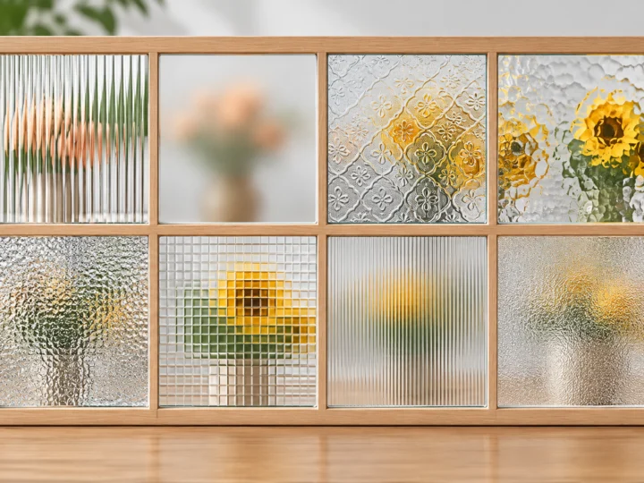 Decorative glass texture samples